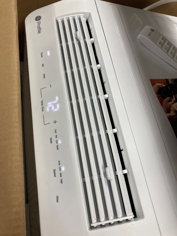 Photo 1 of **ITEM DOES NOT WORK****GE Profile ClearView Inverter Window AirConditioner Unit, 12,200 BTU,115 Volt,U-Shaped Adjustable Depth,Energy Efficient Cooling up to 550 sq ft.,Ultra Quiet, SMART Home Capable,Includes Remote,White