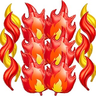 Photo 1 of 10 Pcs Fire Balloon Firefighter Birthday Party Decorations 24 Inch Fire Truck Birthday Party Supplies Fake Campfire for Hunting Summer Camping Supplies Theme Party 5 pack