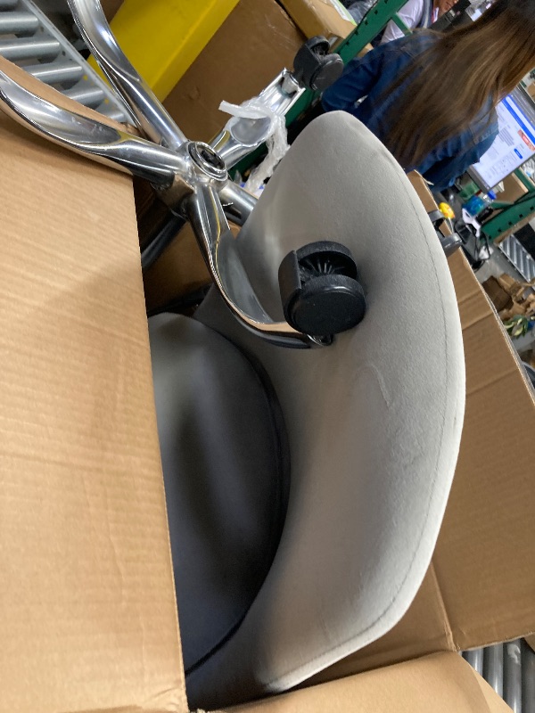 Photo 1 of Amazon Basics Modern Home Office Desk Chairs, Adjustable Height, 360 Degree Swivel, 25"D x 23.25"W x 36.25"H, Light Gray