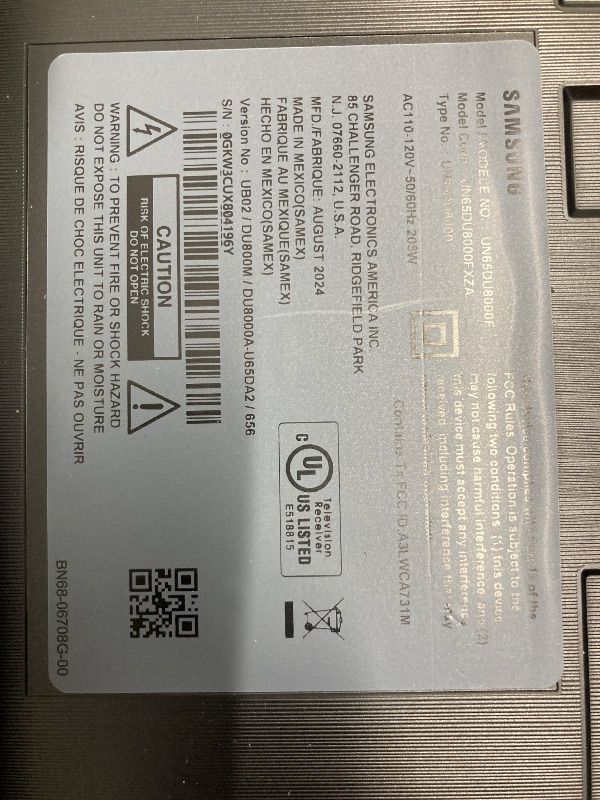 Photo 1 of SAMSUNG 65-Inch Class 4K Crystal UHD DU8000 Series HDR Smart TV w/Object Tracking Sound Lite, Motion Xcelerator, Ultra Slim Design, Gaming Hub, Alexa Built-in (UN65DU8000, 2024 Model)