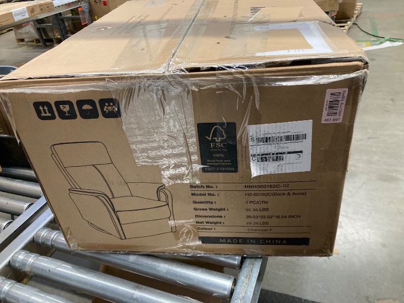 Photo 1 of **ARMS AND BACK ONLY** The item only has the back and the arms - Swivel rocking recliner glider chair, upholstered fabric reclining rocker chair with footrest for living room color charcoal