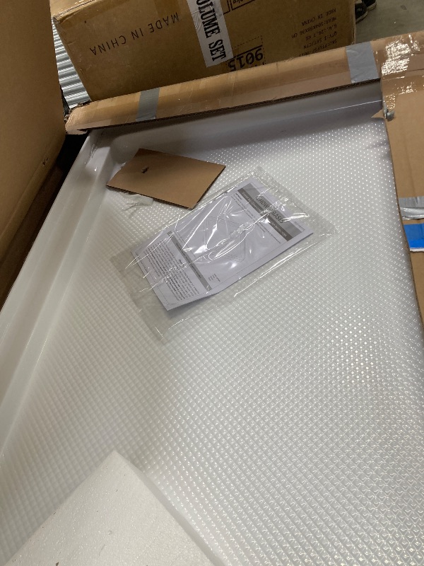 Photo 1 of ***CRACKS ON TWO CORNERS OF RIM**DreamLine SlimLine 30 in. D x 60 in. W x 2 3/4 in. H Right Drain Single Threshold Shower Base in White, DLT-1130602
