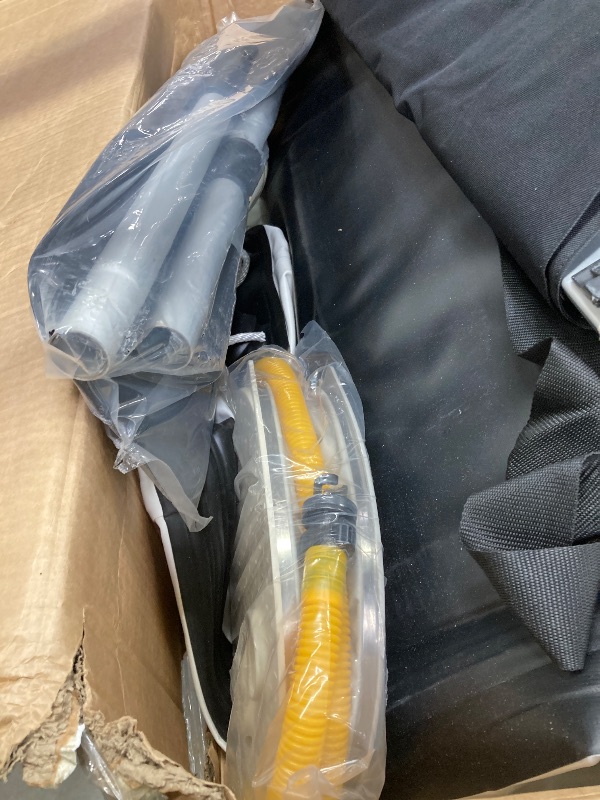 Photo 1 of 7.5FT Inflatable Boat, 2-Person Portable raft, Double Row Aluminum seat Board, Double-Layer Aluminum Floor, Inflatable Sports Fishing Small Boat, with Panel Paddle air Pump (White, 7.5FT)