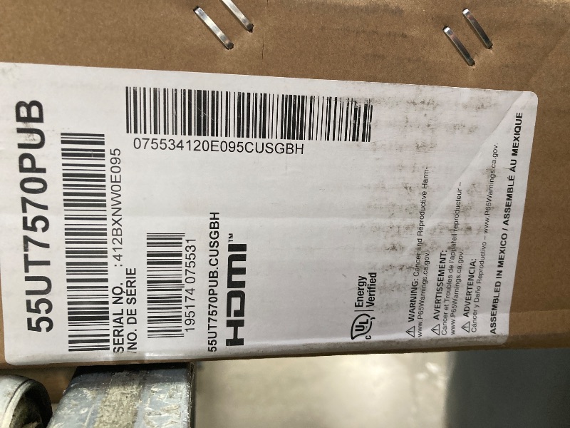 Photo 1 of ***PARTS ONLY***
LG 55-Inch Class UT75 Series LED Smart TV 4K Processor Flat Screen AI-Powered with Alexa Built-in (55UT7570PUB, 2024)