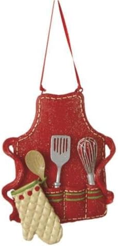 Photo 1 of 
Red Cook's Apron Christmas Ornament, 4" Tall, by Midwest CBK - SANJAYA Store