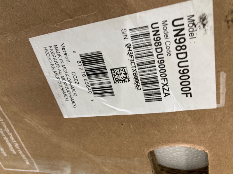 Photo 1 of SAMSUNG 98-Inch Class 4K Crystal UHD DU9000 Series HDR Smart TV, Object Tracking Sound Lite, Motion Xcelerator 120Hz, Supersize Picture Enhancer, Mega Contrast, Alexa Built-In (UN98DU9000, 2024 Model)