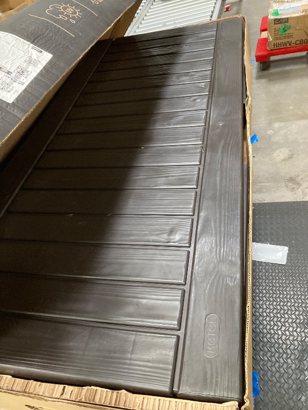Photo 1 of ***MISSING HARDWARE/CRACKED PARTS**Keter Westwood 150 Gallon Plastic Outdoor Furniture Storage Deck Box, Espresso, Brown
