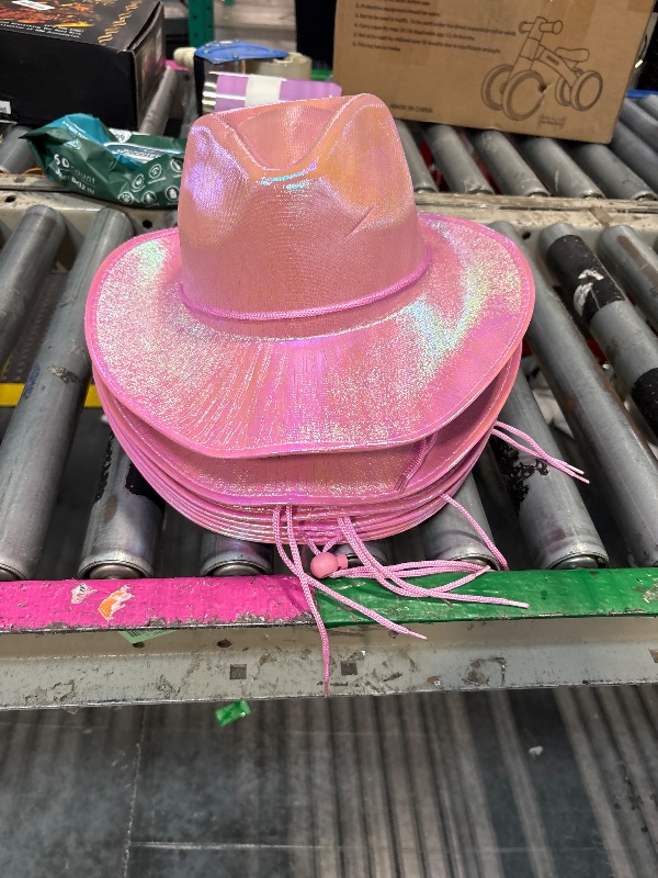 Photo 1 of **SIMILAR**
Pink Cowboy Hat - Sparkly Metallic Cowgirl Hat for Costume, Dress Up Birthday, Bachelorette Party Accessories (Adult Size, Hot Pink) - Birthday Party 7 COUNT