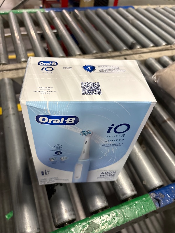 Photo 1 of **factory sealed-box untampered with**
Oral-B iO Deep Clean Rechargeable Electric Powered Toothbrush, Icy Blue with iO Series 3 Limited, 2 Brush Heads and Travel Case - Pressure Sensor to Protect Gums - 3 Cleaning Settings - 2 Minute Timer