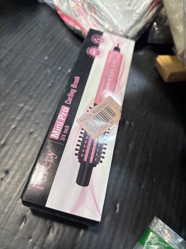 Photo 1 of FARERY Mini Thermal Brush 3 Temperature Adjustable, 3/4 Inch Travel Curling Iron for Short Hair, Heated Round Brush for Touch ups and Small Curls, Travel Size Curling Wand, Dual Voltage, Pink