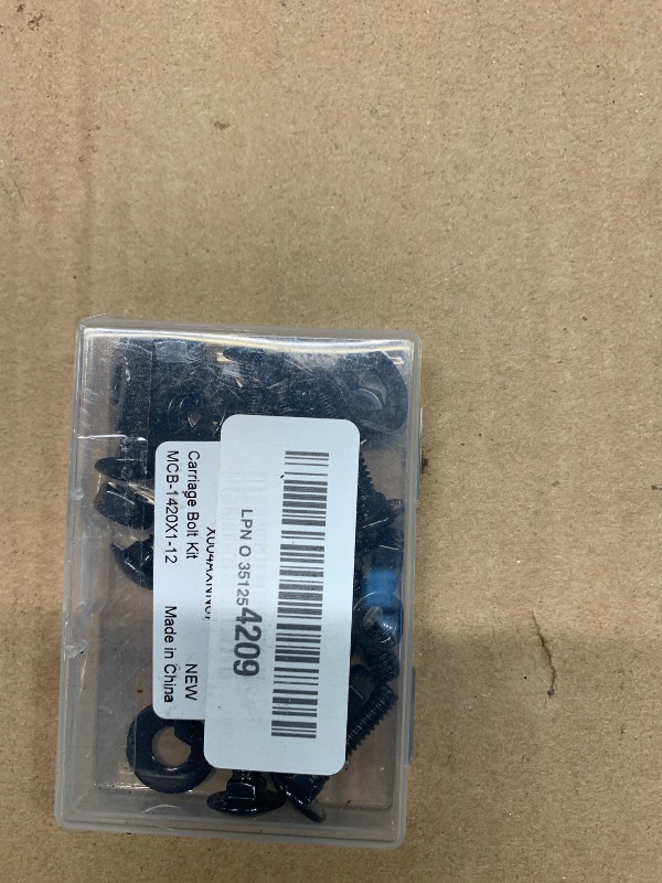 Photo 1 of 1/4-20 x 1 Carriage Bolt Kit, Stainless Steel 304 Carriage Bolts Screws with Hex Nuts & Flat Washers, Round Head Square Neck, Full Thread, Black Finish, 12 Sets