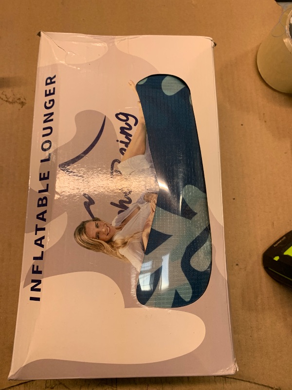Photo 1 of AlphaBeing Inflatable Lounger Air Sofa, Portable Inflatable Couch Mesh Hollow Air Hammock Anti Leakage Air Chair for Outdoor Camping Hiking Beach Traveling (Coral Navy, Large?2 people?)