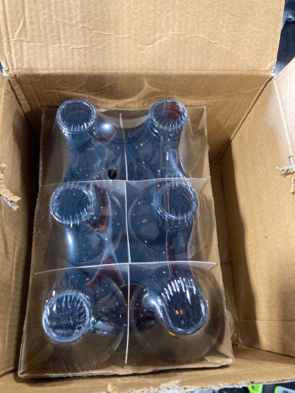 Photo 1 of **MISSING SPRAY NOZZLES** Vivaplex, 6, Large, 8 oz, Empty, Amber Glass Spray Bottles NO Black Trigger Sprayers JUIST THE BOTTLES 