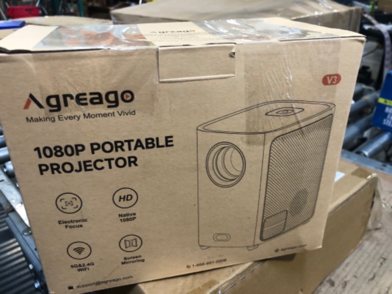 Photo 1 of [Electric Focus]Projector with WiFi and Bluetooth, Native 1080P 15,000 Lumens 4K Supported, Agreago Outdoor Movie Projector for Home Theater UP to 300", for iOS/Android/Laptop/TV Stick/HDMI/USB