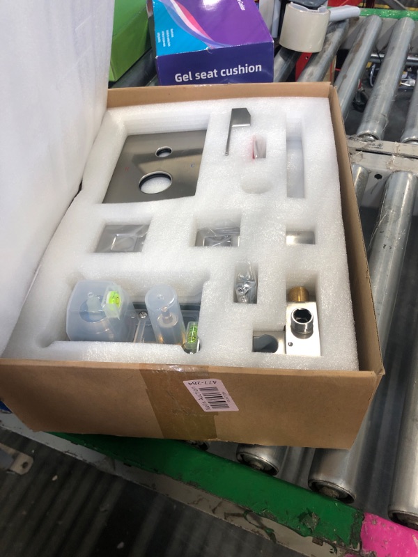 Photo 1 of ***missing hardware***JingGang 12 Inch Ceiling Mount Brushed Nickel Shower System Bathroom Luxury Rain Mixer Shower Combo Set Ceiling Rainfall Shower Head System (Contain Shower Faucet Rough-in Valve Body and Trim)