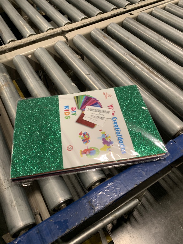 Photo 1 of 10 Sheets Glitter Foam Sheets for Crafts Children Father's Day Decor Table Decorations, A4 Cardstock Paper Sparkles Self Adhesive Sticky Paper for Scrapbook Gift DIY Cutters (Multicolor)