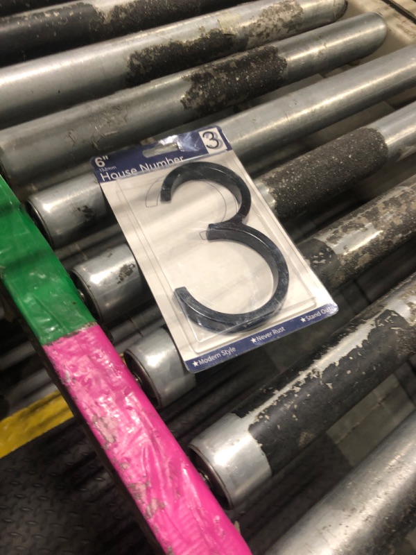 Photo 1 of ***SCREWS MISSING***
6" Stainless Steel Floating House Number 3, Metal Modern House Numbers, Mailbox Decor Number with Nail Kit, Coated Black, 911 Visibility Signage (Large 3)
