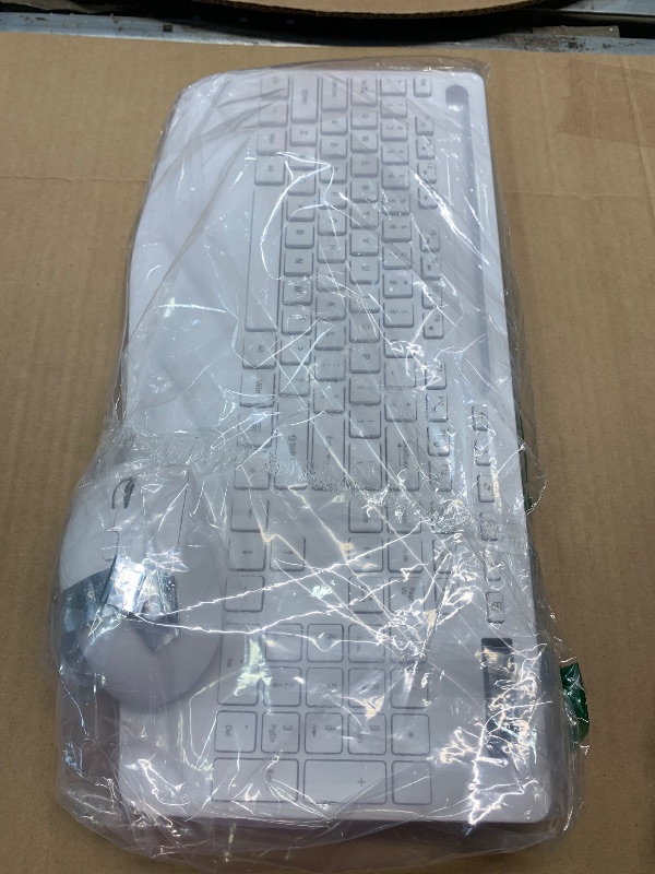 Photo 1 of Wireless Keyboard and Mouse Combo - Full-Sized Ergonomic Keyboard with Wrist Rest, Phone Holder, Sleep Mode, Silent 2.4GHz Cordless Keyboard Mouse Combo for Computer, Laptop, PC, Mac, Windows,White