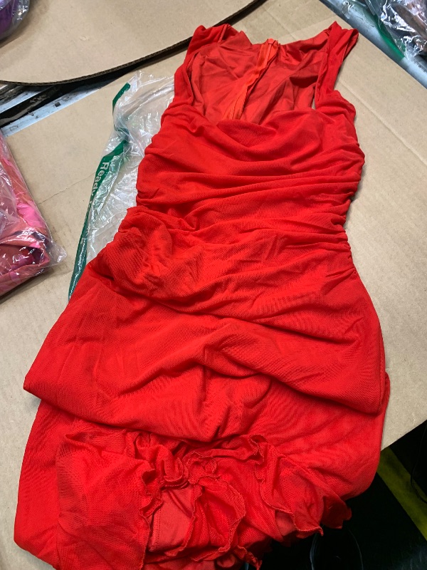 Photo 1 of  Long Draped Red Dress S              