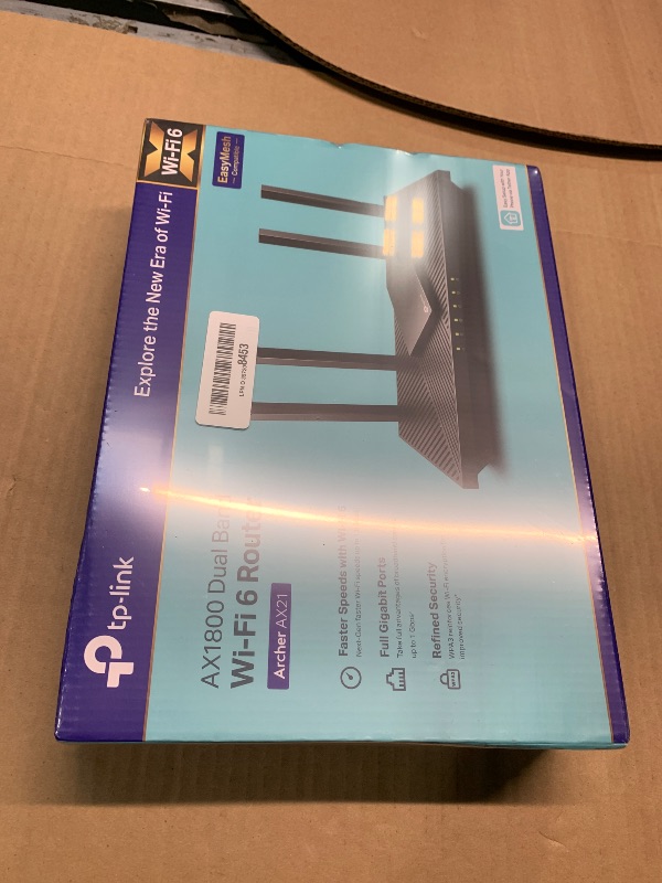 Photo 1 of **NEW FACTORY SEALED**TP-Link AX1800 WiFi 6 Router V4 (Archer AX21) – Dual Band Wireless Internet, Gigabit, Easy Mesh, Works with Alexa - A Certified for Humans Device, Free Expert Support