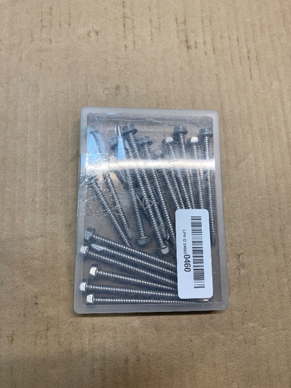 Photo 1 of #14 x 3-1/2" (20 Pack) Hex Washer Head Self Drilling Screws, Self Tapping Sheet Metal Tek Screws, 410 Stainless Steel