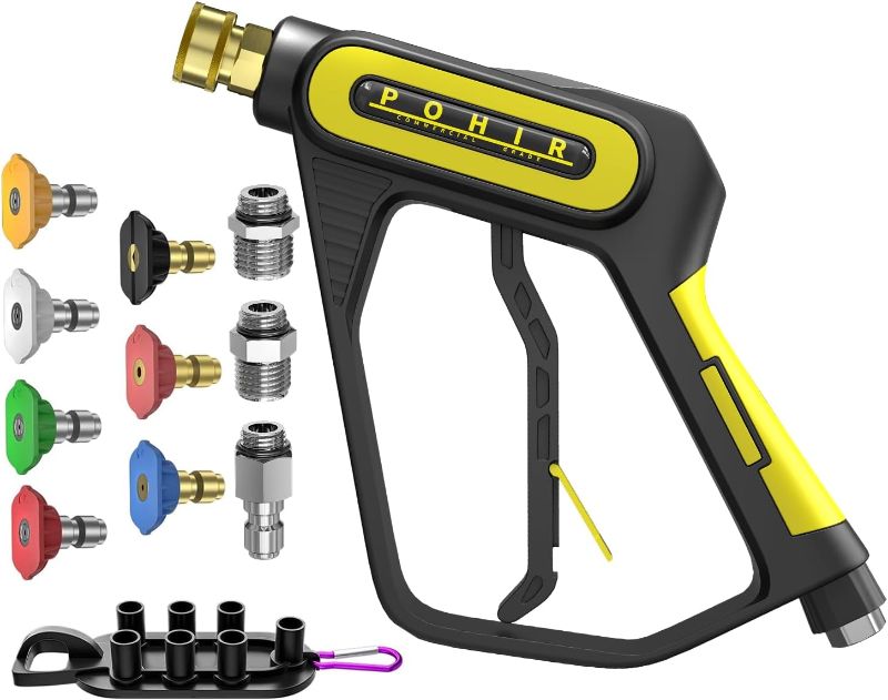 Photo 1 of 
POHIR Pressure Washer Gun 5000 PSI &12 gpm with Nozzle Tips & 1/4'' Quick Connector, Swivel Design Power Washing Gun for Gas Power...