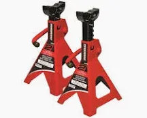 Photo 1 of 
Jack Stand, 4-Ton Capacity, Steel, Red, 16.375 in. Extended Height, 10.375 in. Collapsed Height, Pair