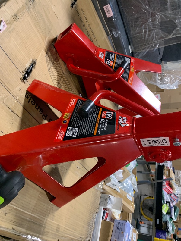 Photo 1 of 
Jack Stand, 4-Ton Capacity, Steel, Red, 16.375 in. Extended Height, 10.375 in. Collapsed Height, Pair