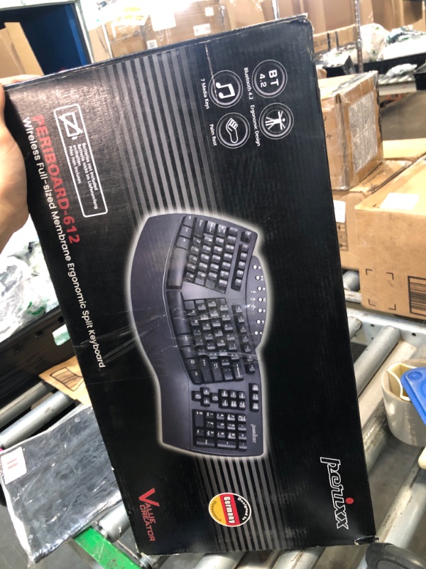 Photo 1 of Perixx Periboard-612B Wireless Ergonomic Split Keyboard with Dual Mode 2.4G and Bluetooth Feature, Compatible with Windows 10 and Mac OS X System, Black, US English Layout