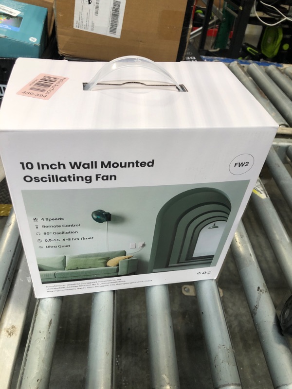 Photo 1 of 10 Inch Wall Mount Oscillating Fan with Remote and Timer, Small Bedroom RV Fan with 4 Speeds, Quiet Operation,90°Oscillation, Adjustable Tilt,5.92 ft Wire, Cooling Bathroom Wall Mounted Fans