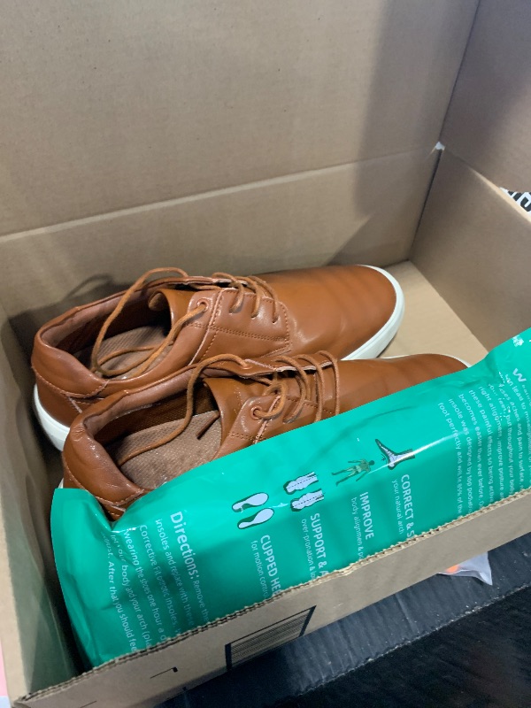Photo 1 of Men's Orthopedic Wide Leather Dress Shoes: Plantar Fasciitis Sneakers for Outdoor, Comfortable Arch Support Oxfords for Foot and Heel Pain, Adjustable Pronation Walking Shoes Light Brown Size 12