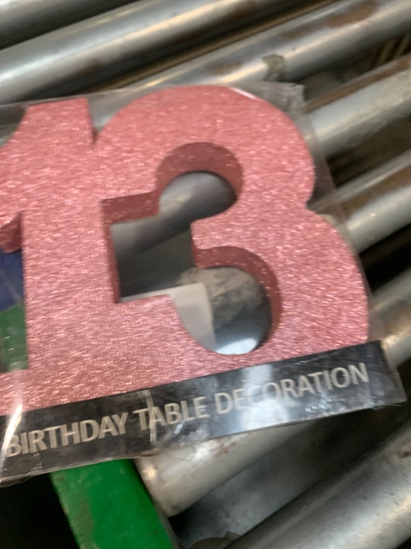 Photo 1 of 13th Birthday Decorations for Girls,13th Anniversary Decorations,Pink Gold Glitter 13th Birthday Party Centerpieces for Table Decorations,Number 13 Table Topper Decor