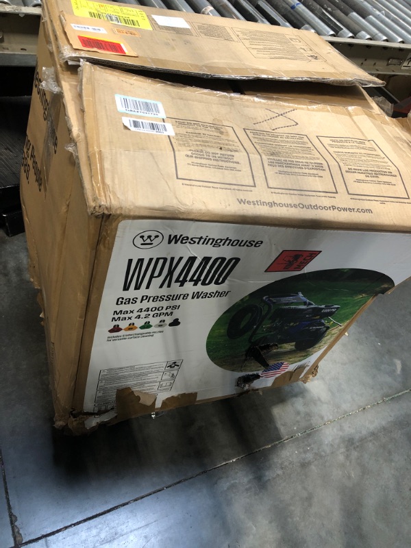 Photo 1 of Westinghouse WPX4400 Gas Pressure Washer, 4400 PSI and 4.2 Max GPM, Spray Gun and Wand, 5 Nozzle Set, for Cars/Fences/Driveways/Homes/Patios/Furniture