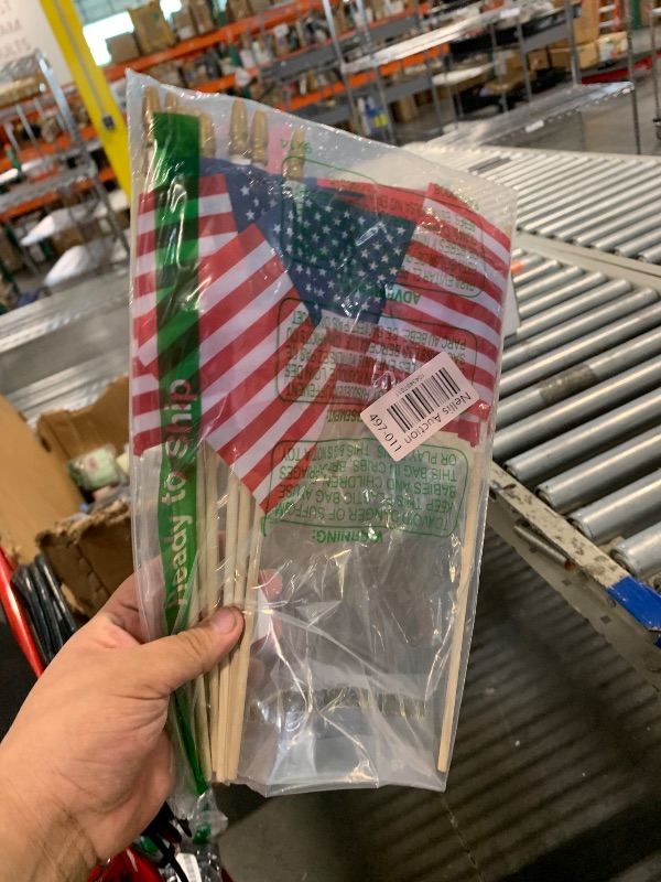 Photo 1 of 12 Pack Small American Flags on Stick Small US Flags/Mini American Flags for Outside 4x6 Inch American Hand Held Stick Flags with Kid-Safe Spear Top, Patriotic Veterans Day Decorations, 4th of July Decorations