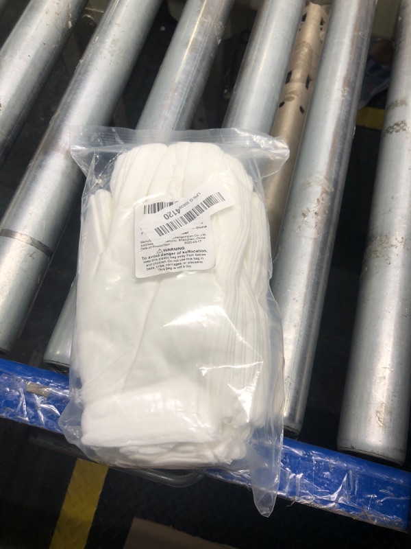 Photo 1 of 12 Pairs White Cotton Gloves for Serving Inspection Costume - Cloth Gloves for Dry Hands Eczema SPA Moisturizing