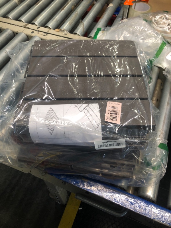 Photo 1 of Goovilla Plastic Interlocking Deck Tiles, 9 Pack Balcony Flooring, 12"x12" Waterproof Outdoor Flooring All Weather Use, Patio Floor Decking Tiles for Porch Poolside Backyard Concrete, Dark Coffee