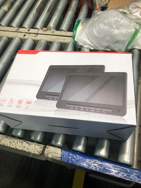 Photo 1 of 10.5" Dual Portable DVD Player for Car with 1080P HDMI Input, DESOBRY Rechargable Car DVD Player Dual Screen Play A Same or Two Different Movies, 5-Hour Battery, Support USB,AV in/Out