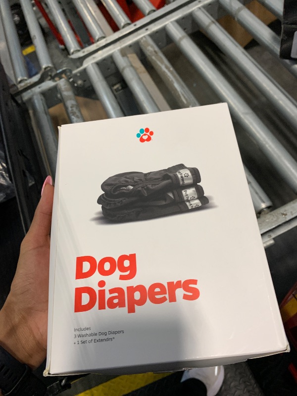 Photo 1 of Pet Parents® Washable Dog Diapers (3pack) + Extendrs® of Durable Doggie Diapers, Premium Dog Diapers Female & Male (Large, Black)