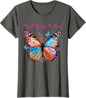 Photo 1 of ** GRAY WITH PURPLE LETTERS**
PKICID Christian Shirts for Women Bible Verse T-Shirts Butterfly Graphic Tees Christian Gifts Faith Tops L