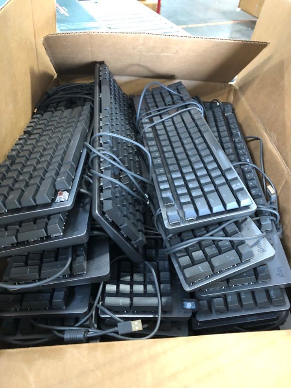 Photo 1 of *** pack of 20-25. $69.99 retail price**
Logitech K845 Mechanical Illuminated Keyboard, Strong Adjustable Tilt Legs, Full Size, Aluminum Top Case, 104 Keys, USB Corded, Windows (TTC Brown Switches)