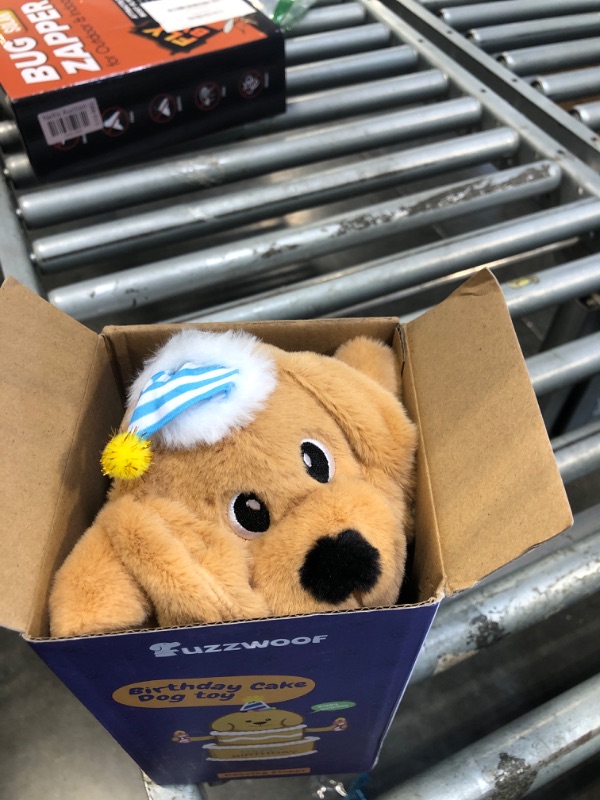 Photo 1 of [Missing battery door] Fuzzwoof Birthday Cake Dog Toy, Singing and Dancing Birthday Songs, Interactive Dog Toys, Plush Stuffed Puppy Toys with Echo Function Feature, Happy Birthday Gift for Dogs
