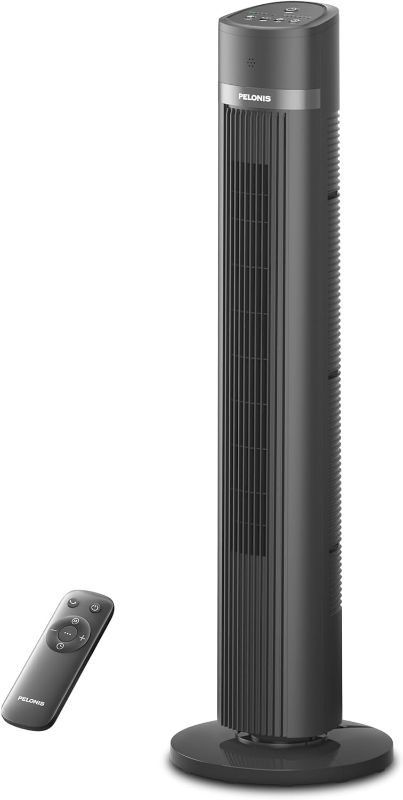 Photo 1 of 
PELONIS 40 inch Bladeless Tower Fan for Bedroom, Standing Fan with Remote Control, 26ft/s, 90° Oscillation, 3 Speed Settings, 27 Db, 3 Modes, 15-Hour Timer,...