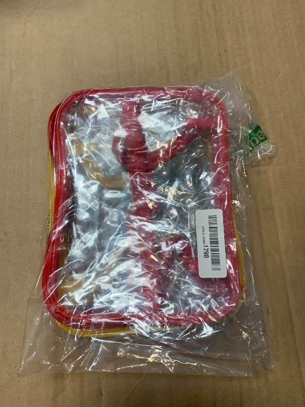 Photo 1 of ** 2 PCS ** 3 Packs Clear Toy Storage Bags- 9.4 x 6.7 x 4.3 Inch Transparent PVC Toy Organizing Bags with Zipper- Waterproof Toy Storage Organizer Pouch for Building Blocks, Small Toys (Red, Blue, Yellow)