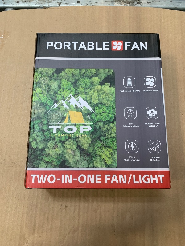 Photo 1 of **MISSING CHARGER** DOWILLDO Camping Fan with LED Lantern, 20000mAh Portable Rechargeable Battery Powered Table Fan with Hook, Camping Gear for Picnic, Fishing, Car or Hurricane Power Outages (Pink)