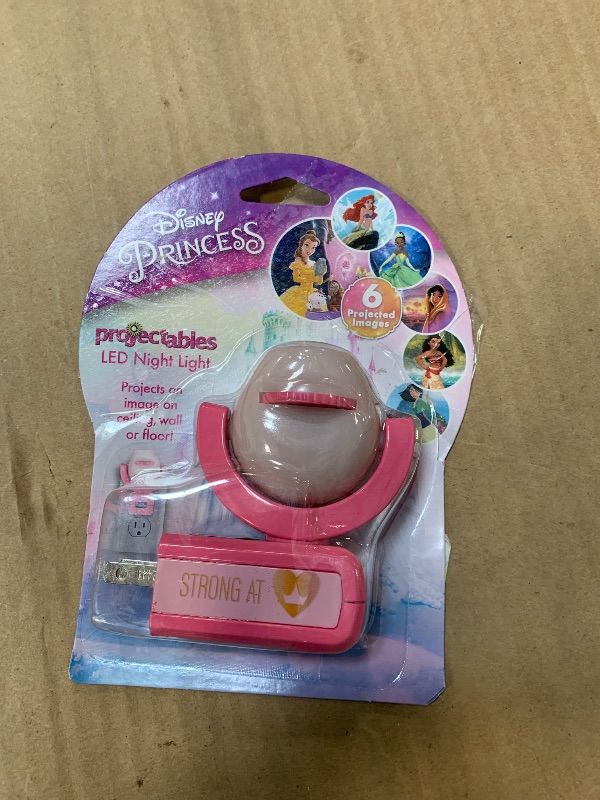 Photo 1 of Projectables Disney Princess LED Kids Night Light, Projector, Plug-In, Dusk-to-Dawn Sensor, Belle, Jasmine, Ariel, Moana, Tiana & Mulan, Pink, 11738