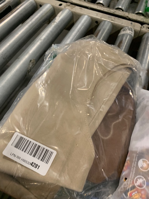 Photo 1 of 2-Piece Vegan Leather Purse Set for Women: Slouchy Hobo Shoulder Bag & Suede Tote Bag (Beige). 