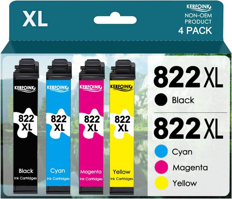 Photo 1 of  822 DURABrite Ultra Ink High Capacity Black & Standard Color Cartridge Combo Pack (T822XL-BCS) Works with WorkForce Pro WF-3820, WF-3823, WF-4820, WF-4830, WF-4833, WF-4834