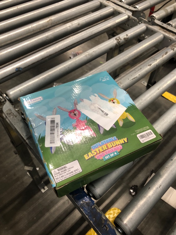 Photo 1 of ArtCreativity Rabbit Inflates, Set of 4, 3 Ft. Easter Bunny Inflates, Indoor and Outdoor Party Decorations, Egg Hunt Supplies, Bunny Themed Birthday Party Favors, 4 Assorted Colors