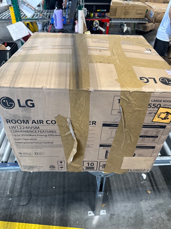Photo 1 of *** FOR PARTS ***   LG 12,000 BTU Dual Inverter Smart Window Air Conditioner, Cools 550 Sq. Ft., Ultra Quiet Operation, Up to 35% More Energy Savings, Energy Star, with LG ThinQ, Amazon Alexa and Hey Google, 115V                  