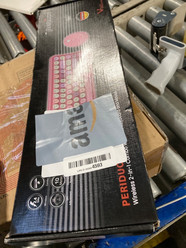 Photo 1 of Perixx PERIDUO-713 Wireless Mini Keyboard and Mouse Combo, Retro Round Key Caps, Pastel Pink, US English Layout